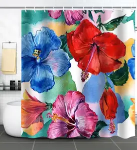 Фабричные тканевые осенние шторы для ванной комнаты, водонепроницаемые Красочные Креативные занавески для душа с крючками