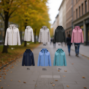 Giacca a vento da donna taglie forti, colori misti: blu ghiaccio, nero, rosa, denim, azzurro, 46-56 - Product Image 2