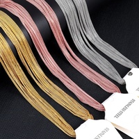 Pvd chaîne de collier en acier inoxydable rempli d'or 18k personnalisé 2mm x 45cm bijoux accessoire chaîne en maille pour femmes hommes bijoux