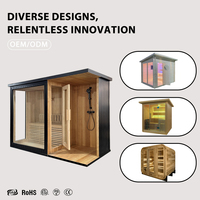 Sauna sec en cèdre rouge moderne, design intérieur-extérieur, combinaison douche, poêle à infrarouge lointain, sauna extérieur