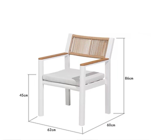 Set <span class=keywords><strong>da</strong></span> <span class=keywords><strong>Giardino</strong></span> Moderno e Resistente in Rattan <span class=keywords><strong>con</strong></span> Struttura in Alluminio, <span class=keywords><strong>Cuscini</strong></span> <span class=keywords><strong>per</strong></span> <span class=keywords><strong>Schienale</strong></span>, Piano in Finto Legno e Gambe in Rattan - Product Image 4