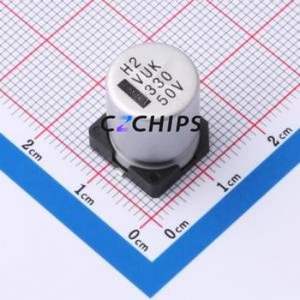 Condensador Electrolítico de Aluminio SMD VUK331M1HTR-1316L, D12.5xL16mm 330uF 20% 50V 12.5mm - Product Image 1