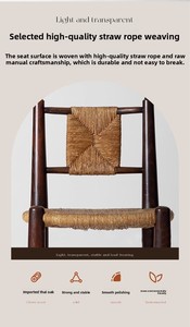 <span class=keywords><strong>Chaise</strong></span> <span class=keywords><strong>de</strong></span> salle à manger <span class=keywords><strong>en</strong></span> bois massif <span class=keywords><strong>de</strong></span> style rétro français Design moderne pour la maison Petit appartement restaurant B & B hôtel Corde arrière pour la cuisine - Product Image 5