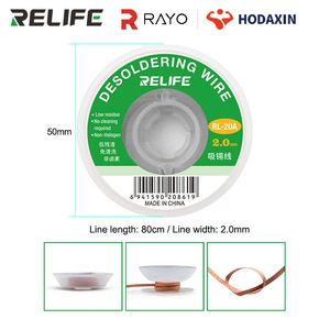 Mèche à dessouder à faible résidu RELIFE RL-20A Anti-oxydation Anti-corrosion Élimination rapide de l'étain Réduit les dommages thermiques des circuits imprimés - Product Image 6