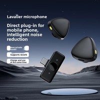 Nouveau modèle privé transfrontalier sans fil pour microphone cravate à réduction de bruit intelligente IA, microphone triangulaire