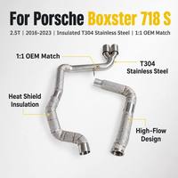 Sistem Knalpot Catback Kustom untuk Porsche 718 2.0T 2.5T 2016-2024 SS304 Downpipe Sport Header Knalpot Upgrade Balap