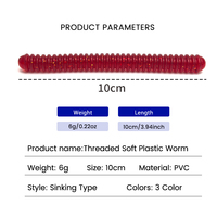 Appât souple en PVC fileté TUOLI Premium 10cm 6g pour eau douce et eau salée, directement de l'usine
