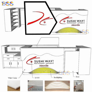 Suşi <span class=keywords><strong>Bar</strong></span> iç özel Logo beyaz aydınlatmalı Corian havaalanı otel kahve yat tatil deniz gıda restoran suşi dükkanı <span class=keywords><strong>Bar</strong></span> sayacı - Product Image 3