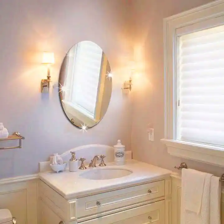 Akrilik ayna plakası, ayna kiremit kendinden yapışkanlı duvar dolapları için çerçevesiz ayna dolap kapı oturma odası banyo
