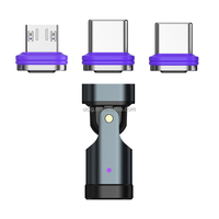 Connecteur magnétique 3 en 1 Pliage à 180 degrés 240W Charge rapide Adaptateur de charge pour ordinateur portable et téléphone portable