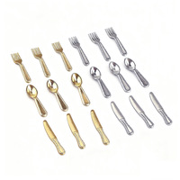 Mini Vaisselle Miniature en Plastique Simulation Couteau Fourchettes Cuillère pour Accessoires de Cuisine de Maison de Poupée