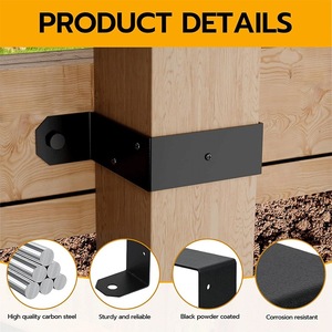 Soporte de Fijación para Columnas de Muebles de Exterior Modernos de 4x4 Pulgadas, de Aleación de Zinc Resistente, Correas Metálicas en Forma de U, Cierre Suave y Ajustable - Product Image 5