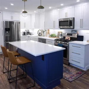 Plywood Kitchen Cabinet Modern Kitchen Cabinets Shaker Kitchen Cabinets For Apartment With Blue Island