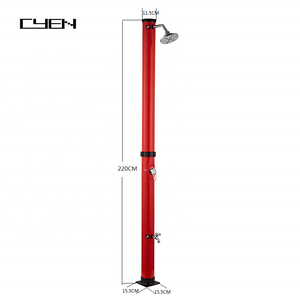 <span class=keywords><strong>Douche</strong></span> <span class=keywords><strong>solaire</strong></span> de camping de jardin en plein air de forme ronde <span class=keywords><strong>rouge</strong></span> Offre Spéciale de 20L avec lave-pieds pour la plage, la piscine et le jardin - Product Image 5