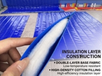 Porte à enroulement rapide isolante pour projets de chambre froide, en PVC, surface finie, automatique, avec système de réparation d'impact