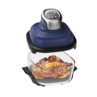 Friteuse à air numérique avec écran LCD, bol en verre carré de 4,2 L, revêtement antiadhésif PTFE, protection contre la surchauffe, multifonction (rôtir/cuire/déshydrater)