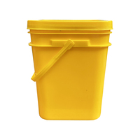 Seau carré en plastique jaune avec poignée, 100 % nouveau matériau, étanchéité renforcée, 2L, 4L, 10L, 25L, 35L, 40L, petit format, économique