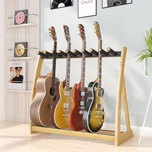 Estante de almacenamiento para guitarra de madera, soporte de suelo de madera maciza, organizador multiinstrumento, expositor para estudio en casa - Product Image 2