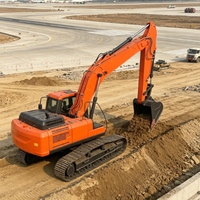 Excavatrice sur chenilles certifiée Euro V de 22 tonnes avec godet de 1,1 m³ pour travaux routiers et miniers