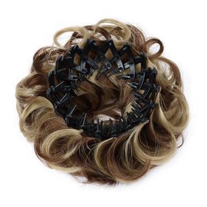 批发卷发发髻渐变色高温纤维合成编织鸟巢式女式发髻假发河南原产地款 - Product Image 2