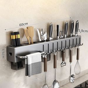 Portacuchillos Reforzado Sin Taladrar, Estante de Almacenamiento, Utensilios de Cocina, Multifuncional, Soporte de Pared para Palillos y Cuchillos - Product Image 5