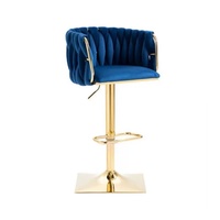 Chaise de bar de luxe K Midcentury, base ronde, pivotante, réglable en hauteur par vérin hydraulique, pour comptoir