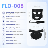 Masque facial LED GLPE en silicone, 7 modes de couleurs, thérapie par lumière infrarouge proche pour soins de la peau à domicile, SPA, logo personnalisé ODM