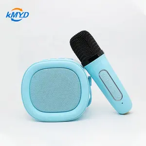 Speaker Karaoke profesional promosi liburan Natal, mikrofon nirkabel genggam dengan mikrofon untuk menyanyi anak-anak