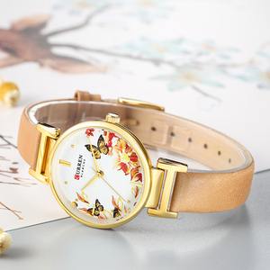Orologio 9053 quarzo classico nero donna CURREN bel cinturino in acciaio inossidabile impermeabile disegno floreale semplice orologio da polso Casual - Product Image 4