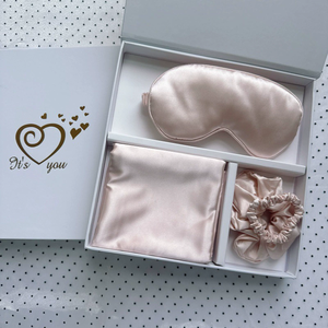 La confezione regalo all'ingrosso di tre pezzi di seta imitata Sade per dormire nell'intestino crasso include la federa maschera per gli occhi per la casa - Product Image 3