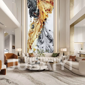 Usine bambou et fibre de bois marbre motif feuille peinture gratuite panneau mural fond décoratif pvc panneau mural marbre - Product Image 5