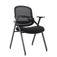 Chaise de bureau empilable en maille moderne de conception chinoise pour formation scolaire, avec accoudoirs