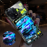 Coque de téléphone avec éclairage LED, étui personnalisable pour Oppo Find X A96 Realme GT Neo3 OnePlus 10 9 8 7, peut être personnalisé