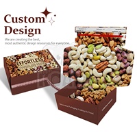 Emballage personnalisé Noisette Noix Cerneaux Noix de cajou Fruits secs Noix Fermeture Éclair Bande déchirable Papier Pliable Boîte d'emballage Cadeau Pour Noix