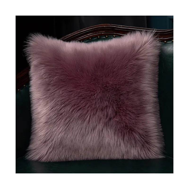 Faux Fur Cushion Cover Ném Gối Cho Couch Cushion Trang Trí Nội Thất Mông Cổ Lông Ném Gối Mông Cổ Lông Gối
