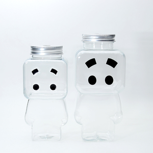 Botella Cuadrada de PET de 500 ml con Diseño Creativo de Muñeco de Dibujos Animados para Jugo, Té Negro, Refrescos, Bebidas Energéticas, Whisky, Celebridad de Internet, Gran Capacidad - Product Image 5