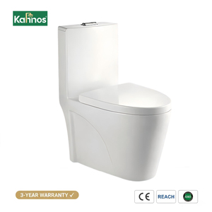 Ensemble de toilettes en céramique de haute qualité à poser au sol avec chasse d'eau puissante à siphon et conception économe en eau pour la rénovation de salle de bain - Product Image 1