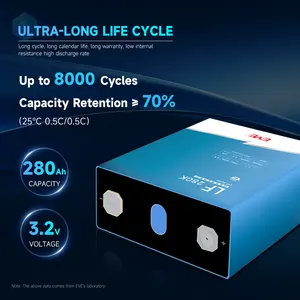 EVE 280K batteria ricaricabile agli ioni di litio 3.2V 280Ah batteria agli ioni di litio fosfato cella Lifepo4 per energia elettrica