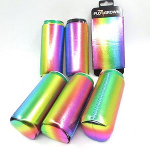 RYO Factory Price Insulated 12oz Tall Neoprene Holographic Laser Slim Waterproof Beer Can Cooler s - Product Image 4