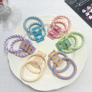 Primavera nuovo stile per bambini corda per capelli ad alta elasticità fascia per capelli in gomma semplice per ragazze - Product Image 2