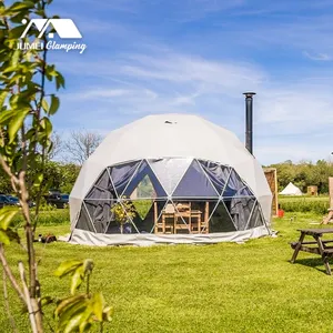 豪华圆顶7m圆顶帐篷，带太阳能电池板圆顶帐篷，适用于带浴室的度假村酒店