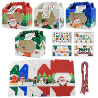 24PCS Boîte de Noël à main, fenêtre d'emballage de bonbons pour la cuisson de gâteaux et de bougies en stock