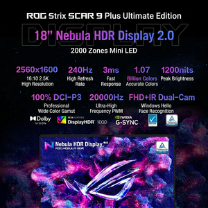 โน้ตบุ๊กเกมมิ่ง Strix SCAR 9 Plus Overkill Ultra Edition 18 2025 G835 พร้อม Ultra9-275HX RTX5080 32G 1T รุ่น Strix SCAR - Product Image 2