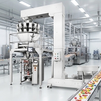 Machine d'emballage automatique VFFS multifonctionnelle à têtes multiples, haute précision, pour scellage et découpe de sachets de snacks