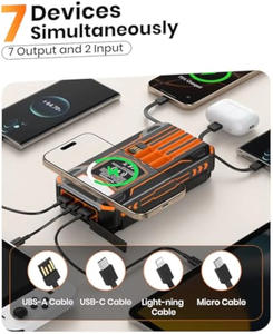 Novità Innovativa: Power Bank Portatile con Pannello Solare da 20000mAh, Ricarica Rapida, Impermeabile, Wireless, Type-C, Logo OEM, 15W Magnetico - Product Image 3