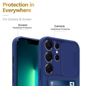 Funda Antigolpes con Anillo y Cordón para <span class=keywords><strong>Samsung</strong></span> <span class=keywords><strong>Galaxy</strong></span> S26 Ultra S225 S24 S23 con Ranura para Tarjetas y Cubierta Deslizante para la Cámara - Product Image 6