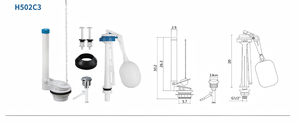 Kit de réparation de réservoir de toilettes traditionnel, mécanisme de <span class=keywords><strong>chasse</strong></span> <span class=keywords><strong>d</strong></span>'<span class=keywords><strong>eau</strong></span> à levier avec robinet de remplissage à boule et valve de <span class=keywords><strong>chasse</strong></span> à chaîne - Product Image 3