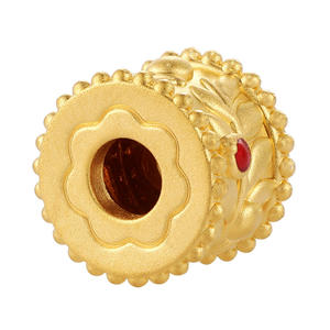 Cylindrical Chinese style <b>24k</b> micro-hard <b>gold</b> acacia yew <b>bracelet</b> beaded pure <b>gold</b> <b>bracelet</b> beaded - Product Image 2