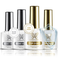 Kit de 4 pièces pour nail art : Colle spéciale fonctionnelle, Résine en flacon design, Base Coat, Top Coat, Soak-Off, Séchage UV/LED