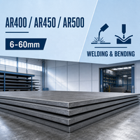 Plaque d'acier allié laminé à chaud AR400 AR450 AR500 résistant à l'usure, épaisseur de 6 à 60 mm, pour soudage, pliage, découpe, taille personnalisée